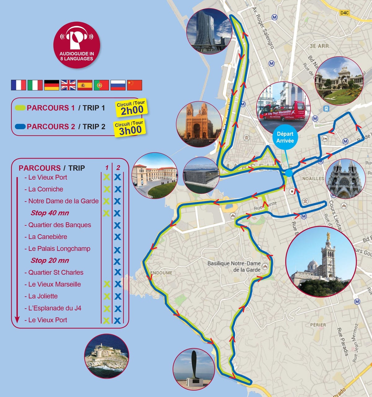 跳上跳下旅马赛，法国地图